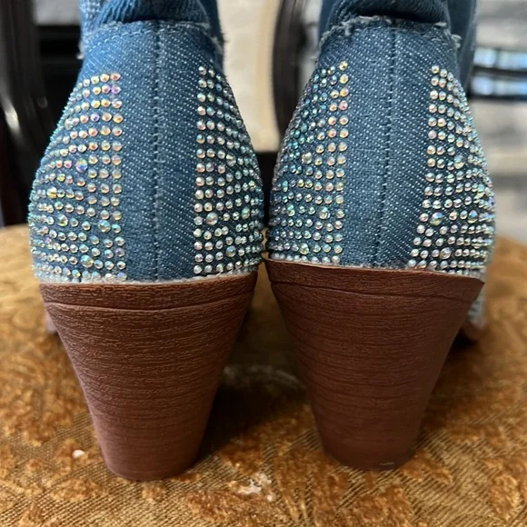 Denim bootwestern  rhinestone brand new new tag size 7 - Picture 6 of 6